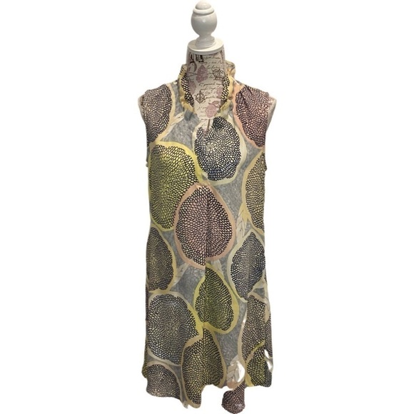 Nik + Zoe Dress Citrus Ruffle Collar Sleeveless Shift Size Medium - Picture 5 of 11